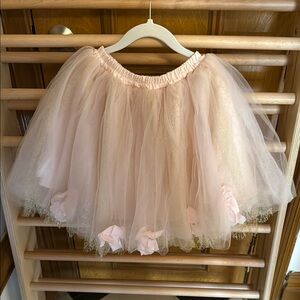 Pottery Barn Kids Pink Tulle Skirt with Floral Accents best suited for 3-6 years